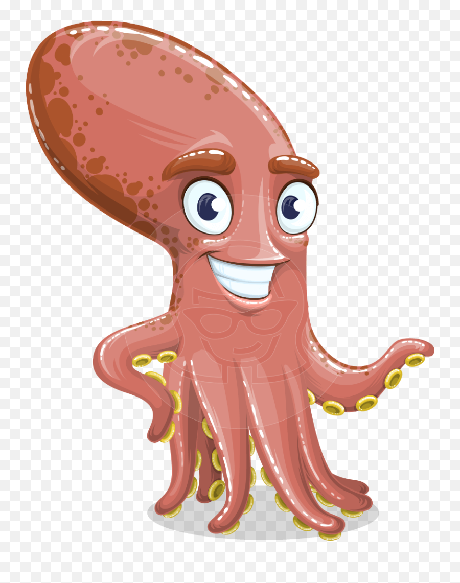 Octopus Cartoon Vector Character Aka - Octopus Character Emoji,Octopus Emotions