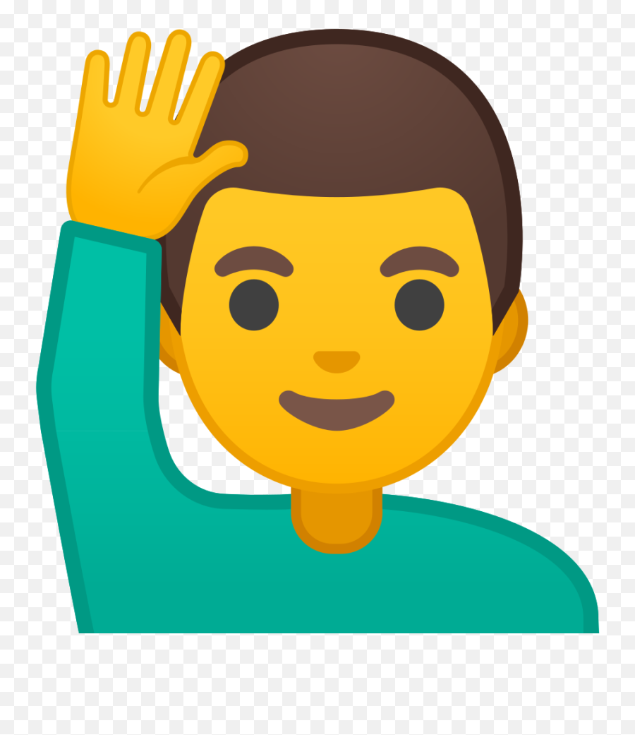Man Raising Hand Emoji - Raise Hand Icon Clipart,Hands Up Emoji