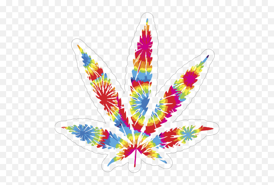 Tie Dye Pot Leaf Hippie Sticker - Tie Dye Pot Leaf Emoji,Pot Leaf Emoji