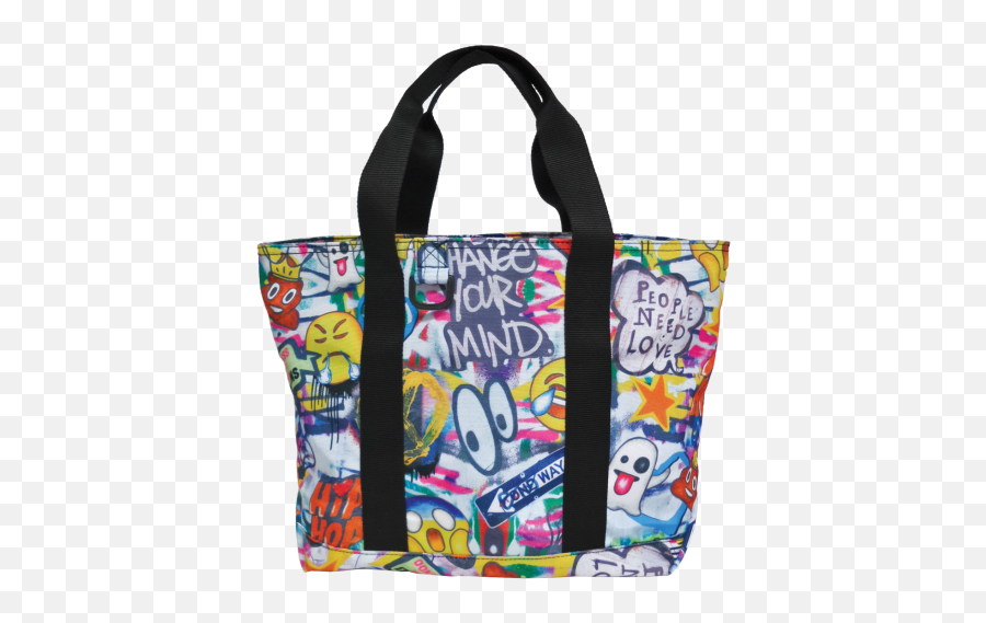 Download Hd Picture Of Emoji Graffiti Tote Bag - Graffiti People Need Love,Bag Emoji