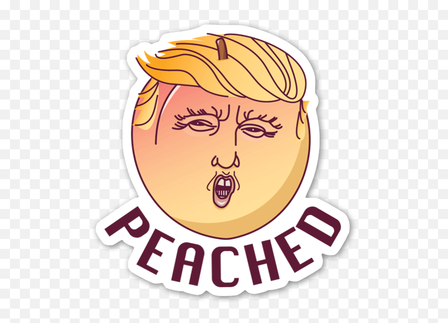 Buy Peached - Die Cut Stickers Stickerapp Emoji,Trump Emojis