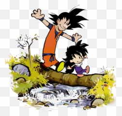 Calvin And Hobbes In A Suit Clipart - Calvin And Hobbes Walking Animation Emoji,Calvin And Hobbes Emoji