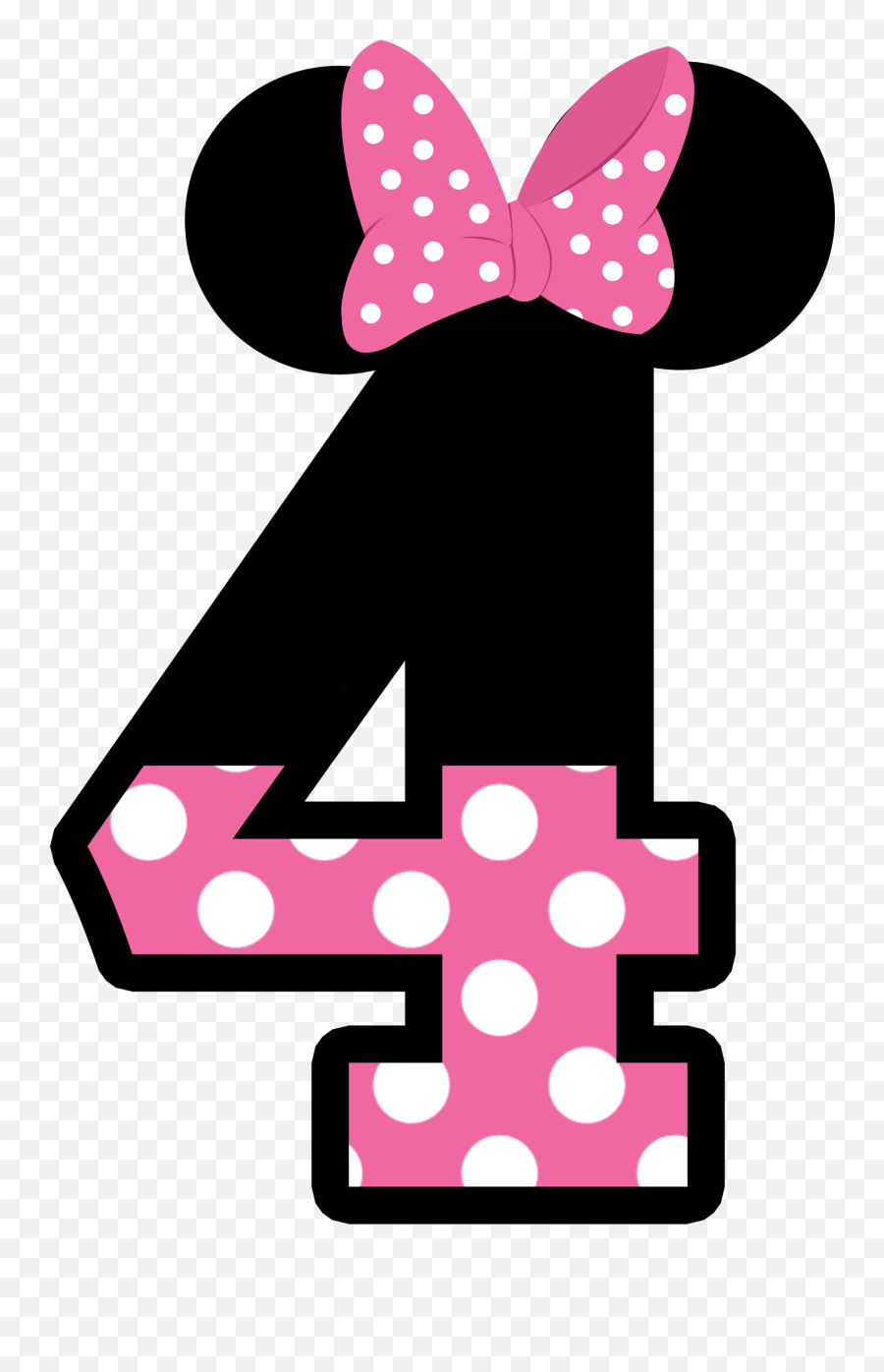 Number 4 Clipart Number Disney Number 4 Number Disney - Minnie Mouse 4 Png Emoji,Disney Mickey Emoji