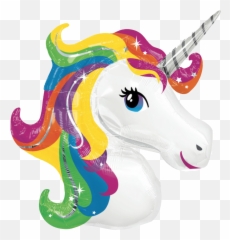 Unicorn Head Balloon - Magical Rainbow Unicorn Emoji,Unicorn Emoticons