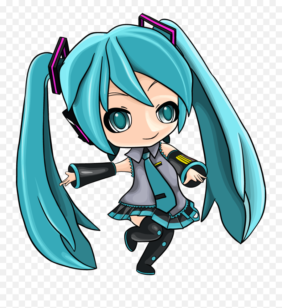 Drawing Anime And Game Characters - Hatsune Miku Emoji,Chibi Emotions Draw