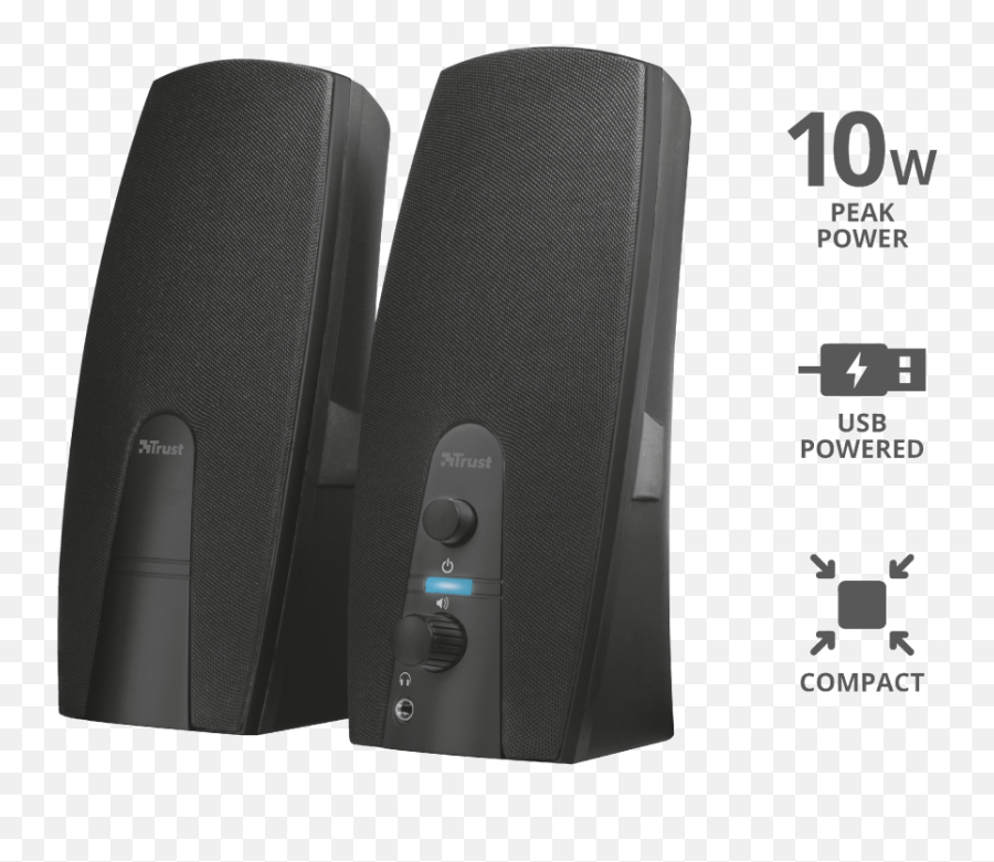 Usb Powered Black Trust Almo 20 Pc Speakers For Computer - Trust 22915 Emoji,How To Make Emoji On Dell Computers