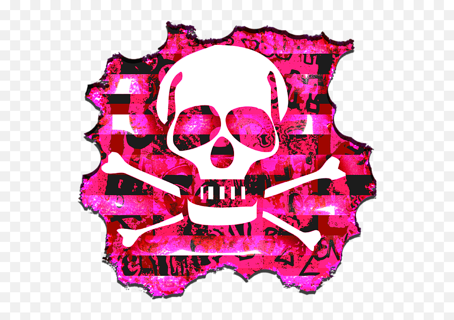 Pink Skull Crossbones Graphic Tote Bag - Dot Emoji,Skull Vs Skull And Crossbones Emojis