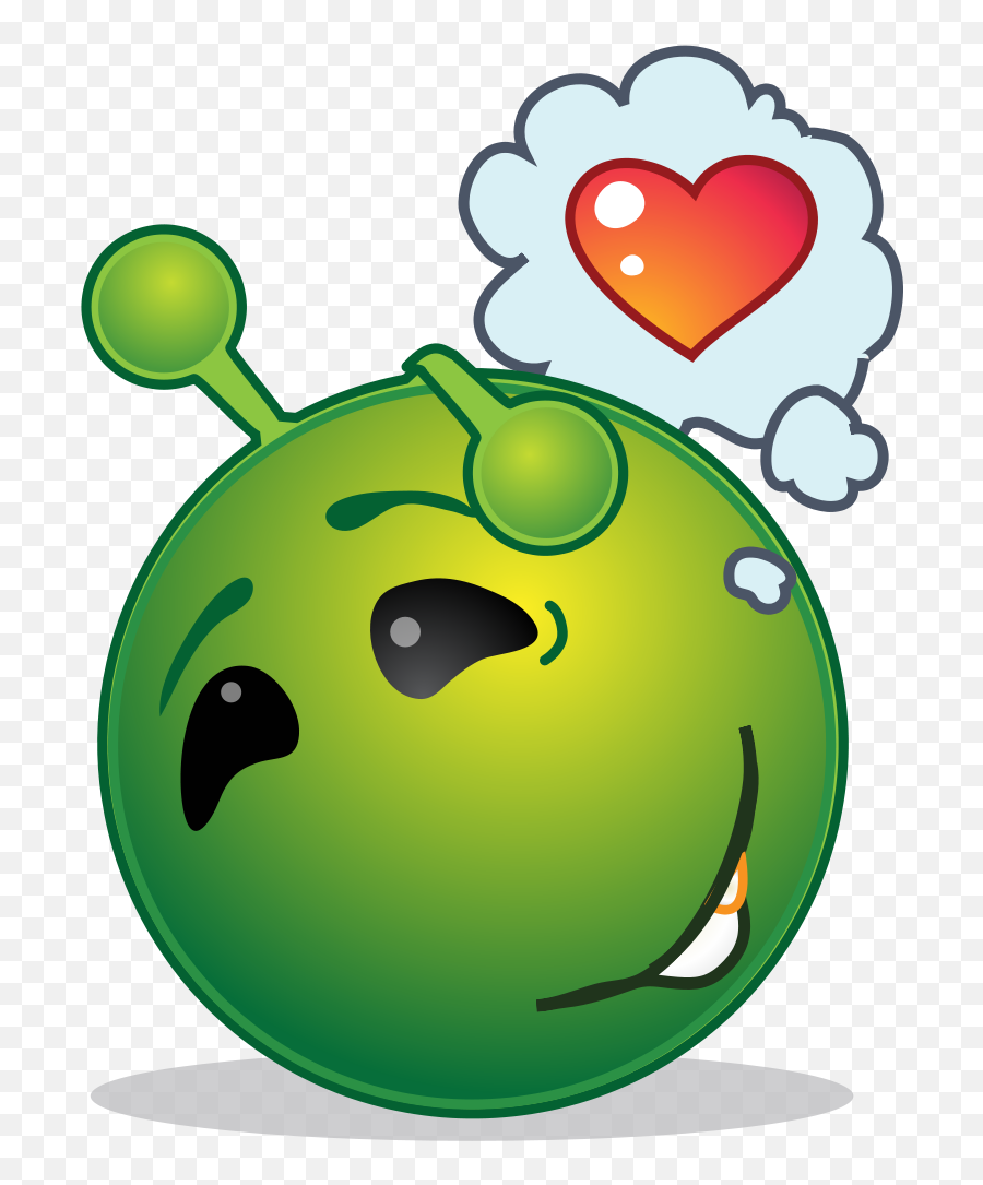 Filesmiley Green Alien Dreamy Lovesvg - Wikimedia Commons Clip Art Emoji,Happy And Loving Emoticons?