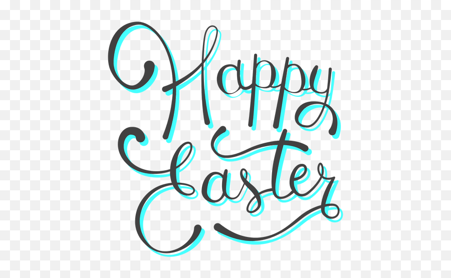Happy Easter Cyan Shadow Message - Dot Emoji,Happy Easter Emoticon
