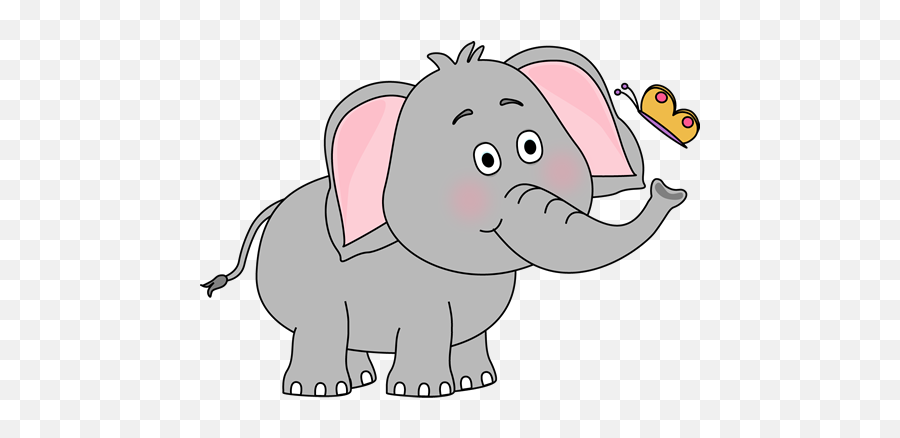 12 Cute Elephant Clipart - Preview Elephant And Butt Emoji,Cute Emoticon Butterfly