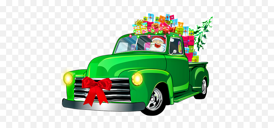 Pin - Santa With Car Png Emoji,Pickup Truck Emoji