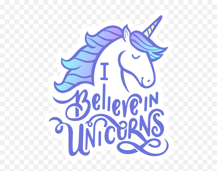 I Believe In Unicorns Sticker - Sticker Mania Believe In Unicorn Stickers Emoji,Unicorn Face Emoji