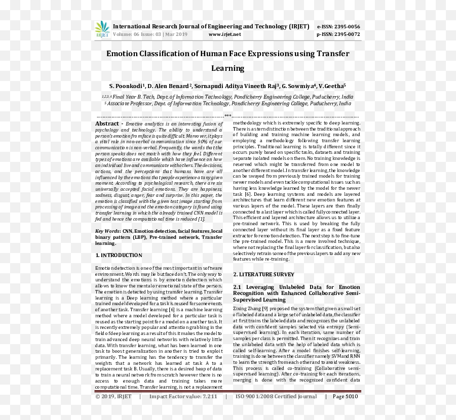 Pdf Irjet - Emotion Classification Of Human Face Expressions Emoji,Human Emotions Face Picture Chart