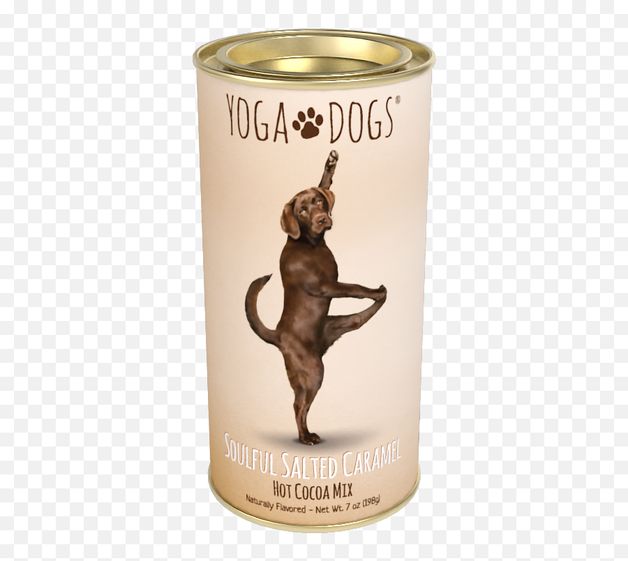 Yoga Dogs Soulful Salted Caramel Cocoa 7oz Round Tin Emoji,Caramel Emoji