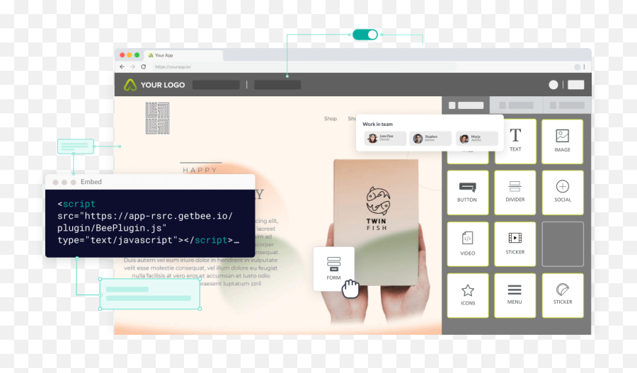 Bee Plugin Embeddable Email And Landing Page Editor For Saas Emoji,Drag Drop Emoji Creator