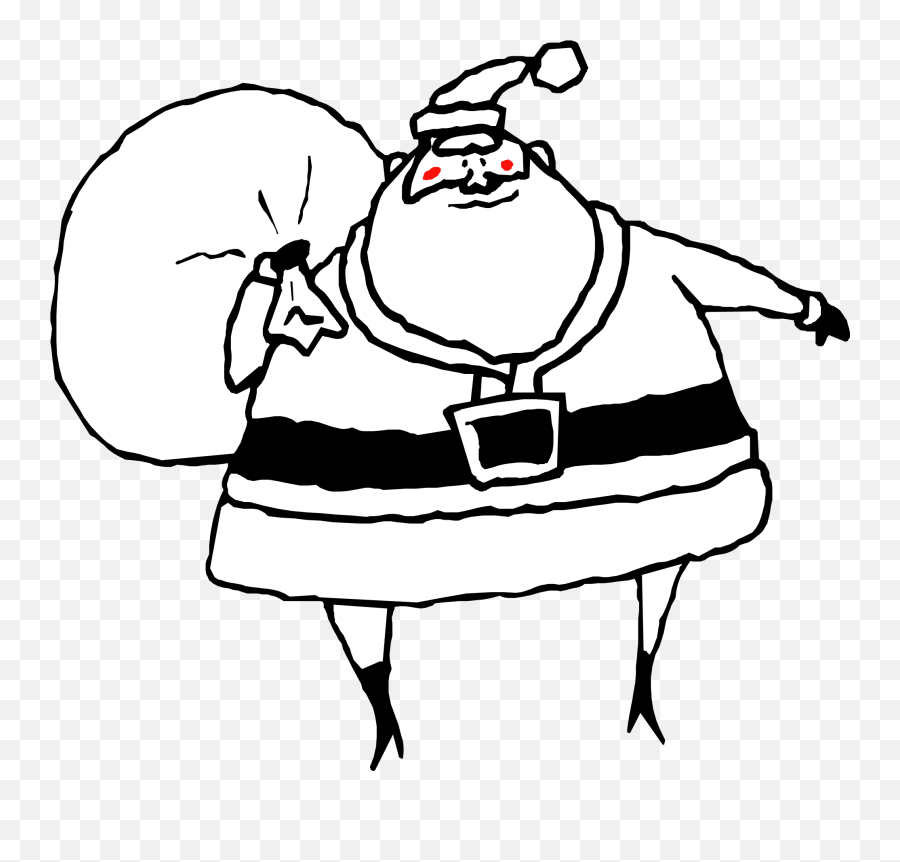 Santa Clipart Black And White Santa Black And White - Santa Clipart Png Black And White Emoji,Black Santa Emoji