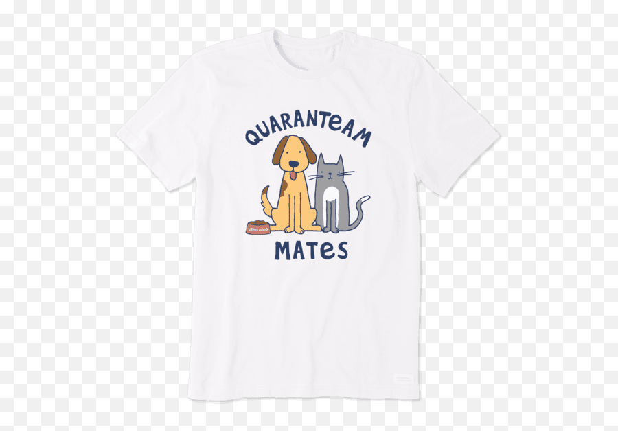 Mens Cat Dog Teammates Crusher Tee - Unisex Emoji,Dog Emoji Shirt