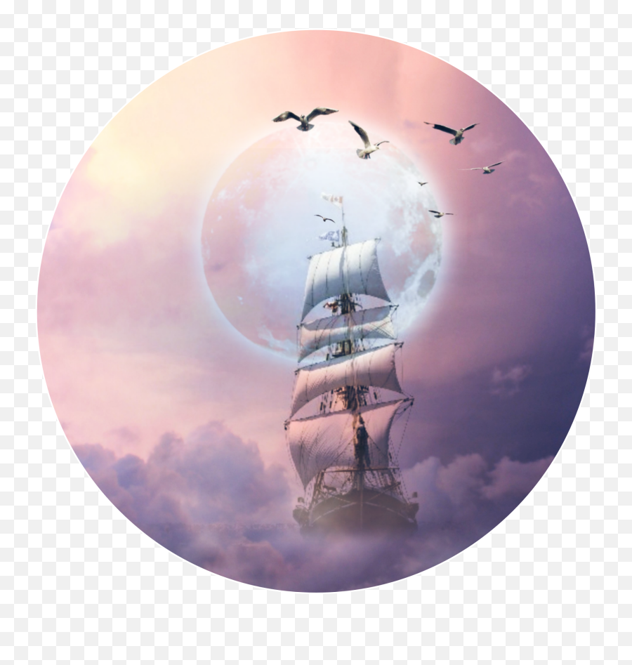 Ships Sticker Challenge On Picsart - Full Moon Emoji,Ship And Moon Emoji
