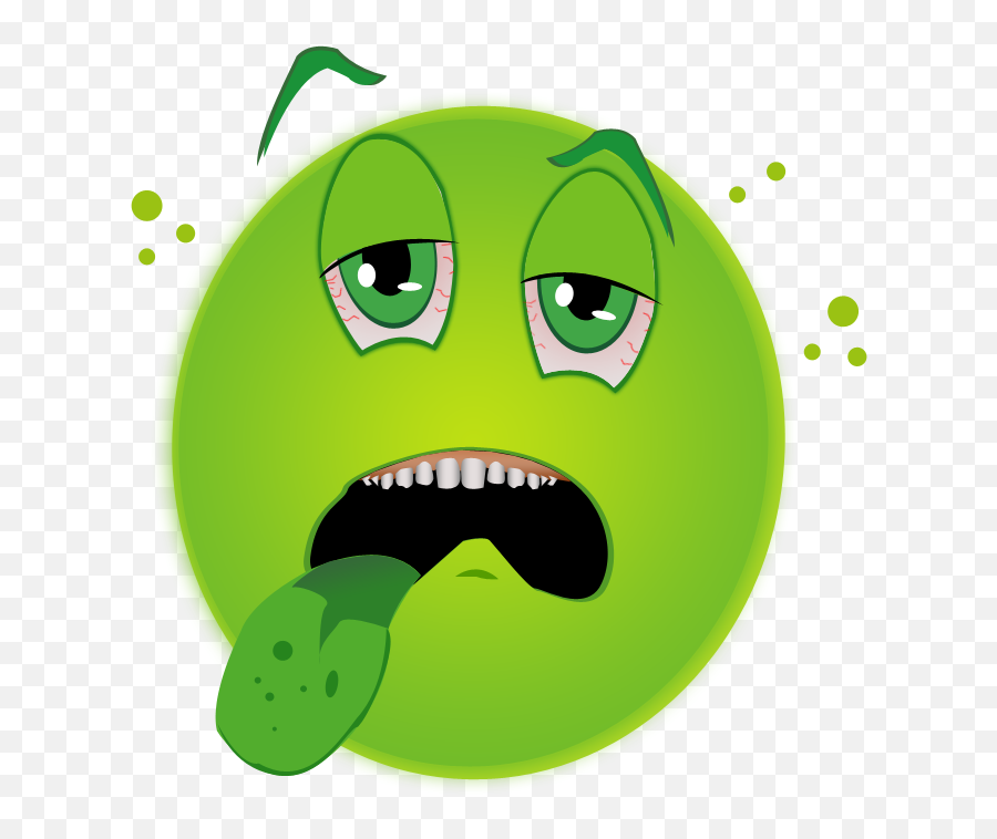 Green Face Sick Emoji Clipart - Full Size Clipart 63463 Sick Face Clipart,Puking Emoji