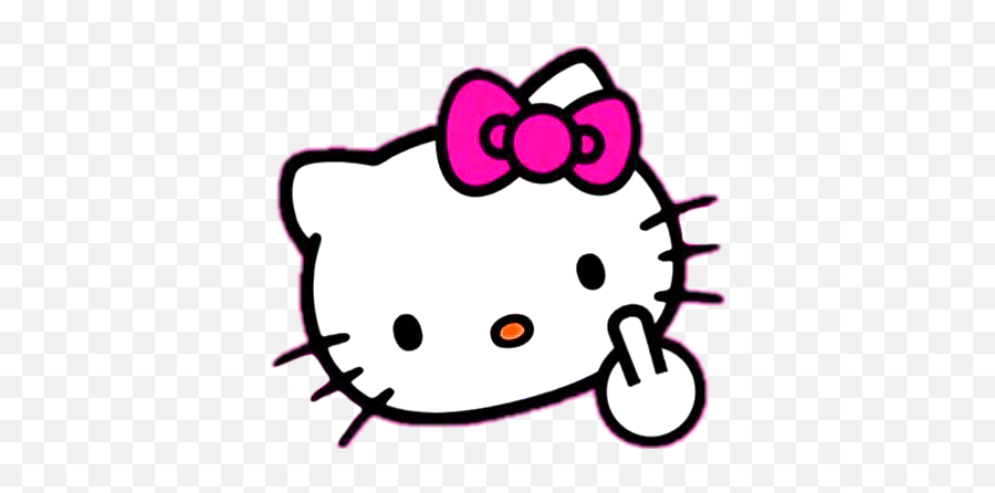 The Most Edited Middlefinger Picsart - Transparent Hello Kitty Middle Finger Emoji,:middle_finger: Emoji