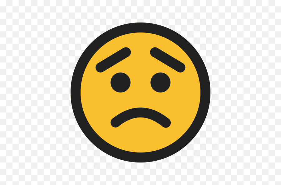 Emoji Emoticon Expression Face - Worried Icon,Meh Worried Emoticon