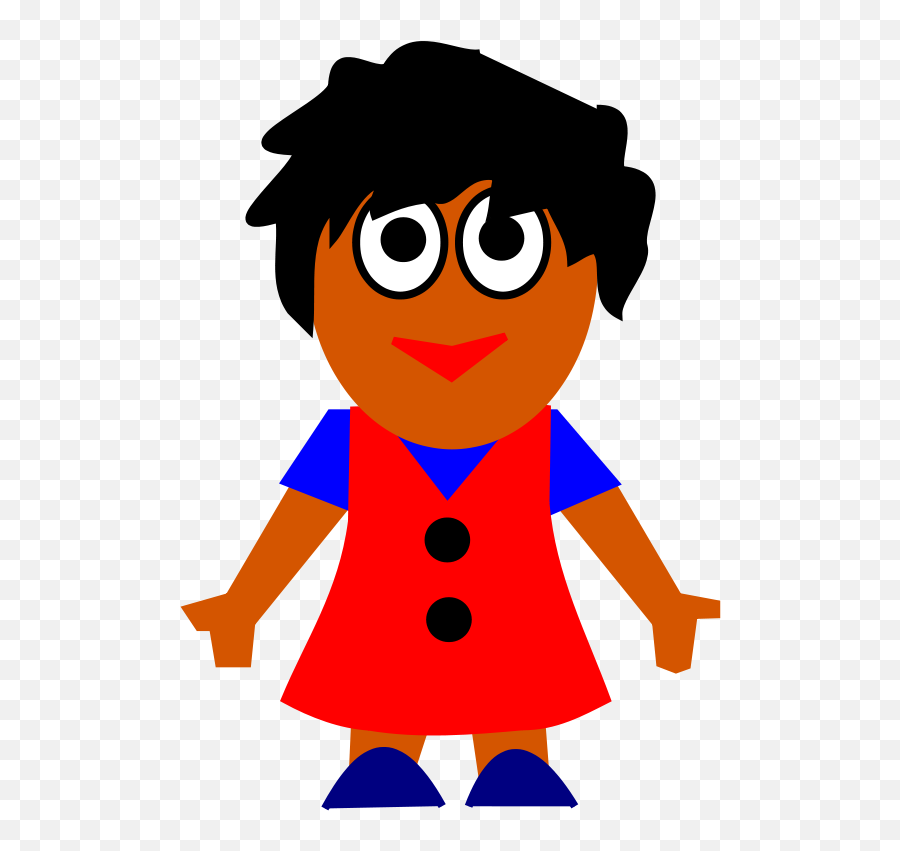 Girl In A Red Dress Animated Clipart - Imagenes Prediseñadas De Niñas Alegres En Png Emoji,Clipart Faces Emotions Chinese Little Girl