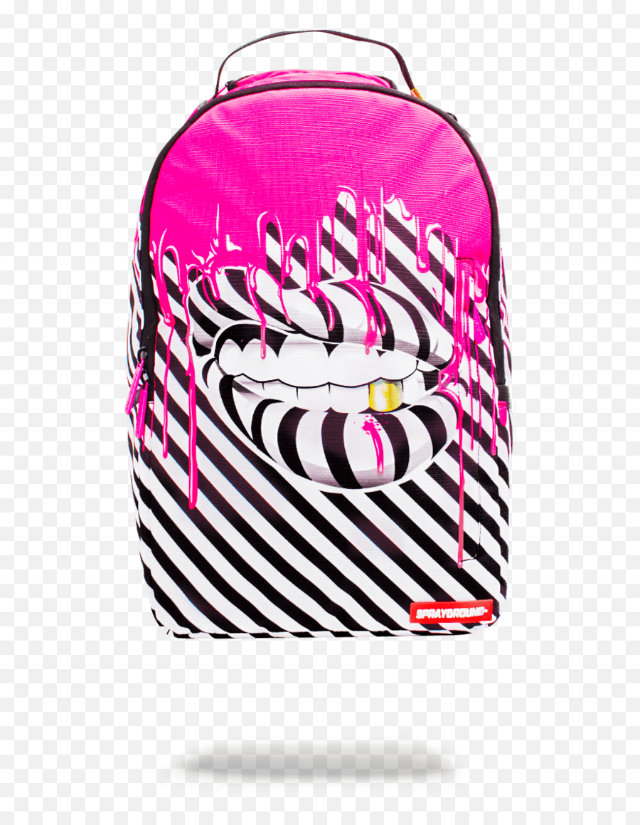 Sprayground Illusion Lips Backpack - Sprayground Backpacks For Girls Emoji,Black Emoji Backpack