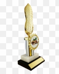 Metal Peanut With Column On Wood Slant Base - Trophy Emoji,Patrick Steware Emoji Movie