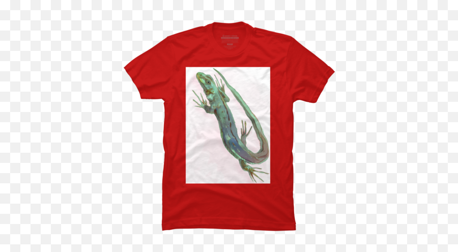 New Red Lizard T - Shirts Design By Humans Emoji,Lizard Japanese Emoticon