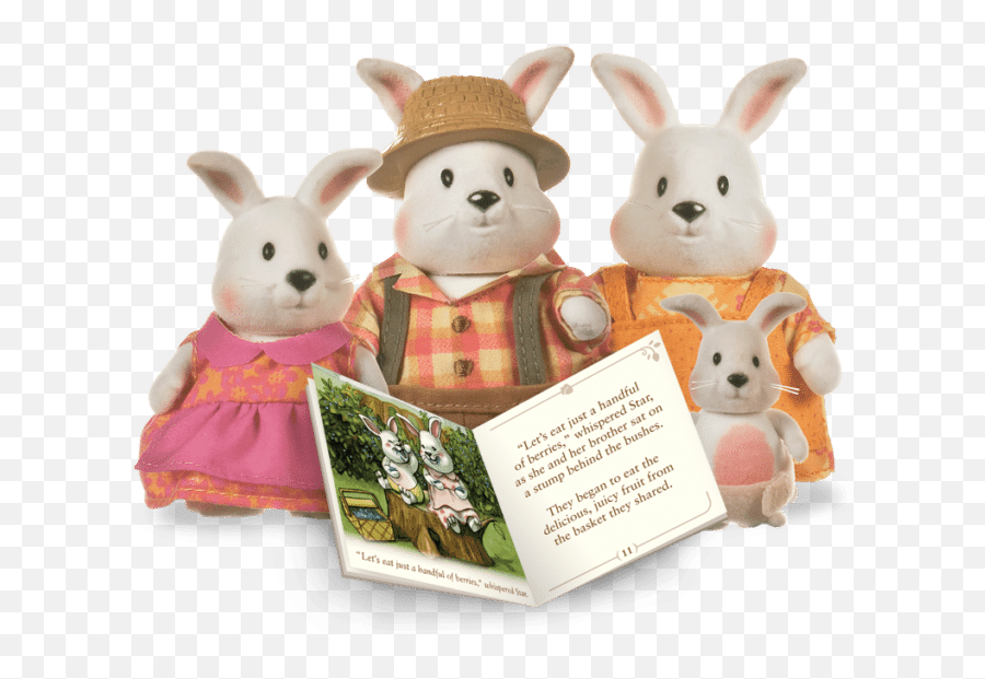 Fantasy Play - Edge Toys Sylvanian Family Rabbit Farmer Emoji,Emotions Plush Bunny