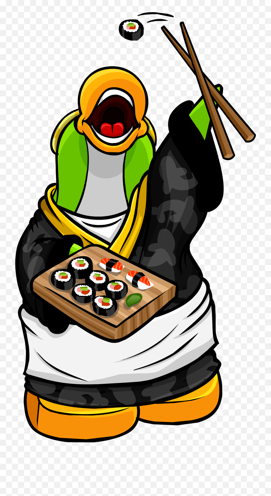 Sushi - Club Penguin Sushi Master Emoji,Emoji Sushi Broccoli