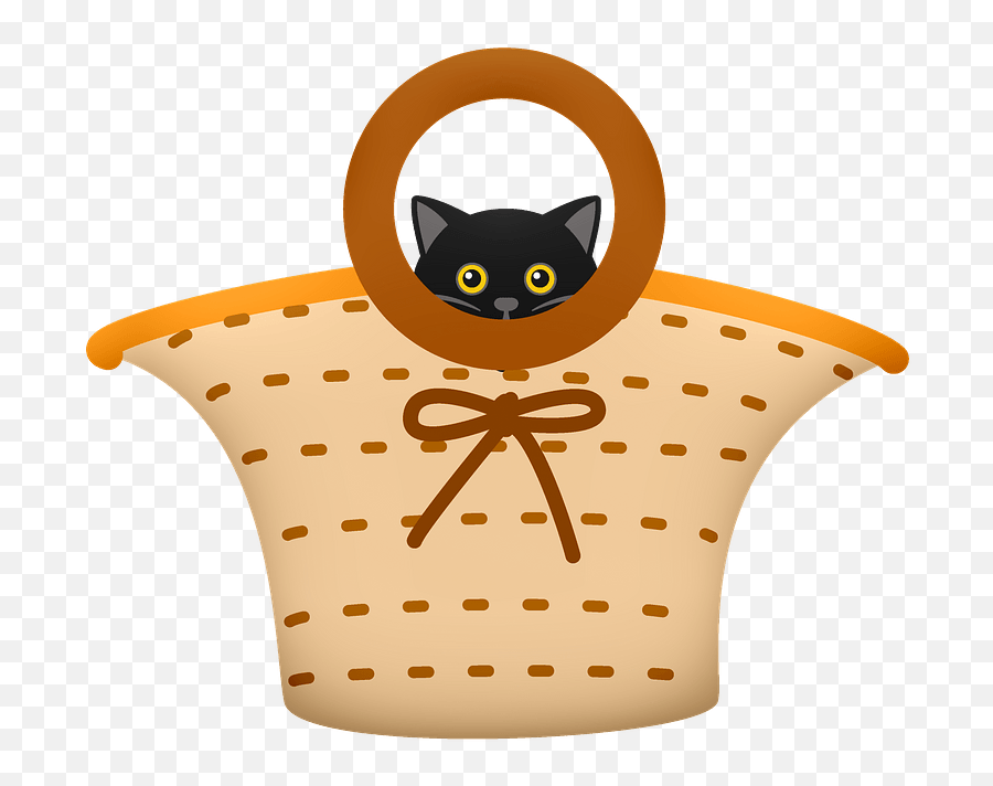 Black Cat In Women Bag Clipart Free Download Transparent - Cat In A Bag Clipart Emoji,Black Cat Emoji