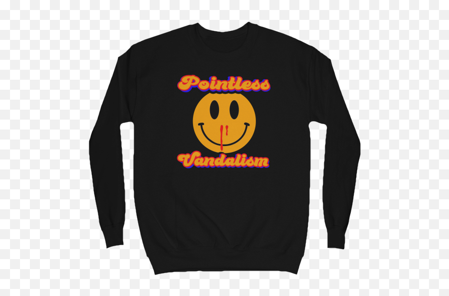 Pointless Vandalism Drug Smiley Face - Long Sleeve Emoji,Drug Face Emoticon