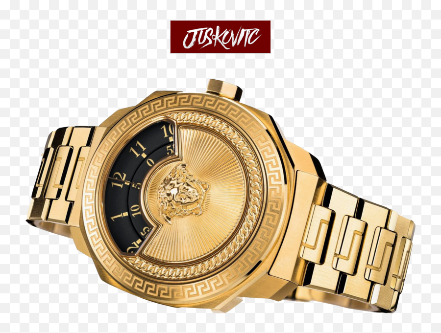 Gold Versace Watch Hd Psd Official Psds - Versace Clock Emoji,Versace Emoji