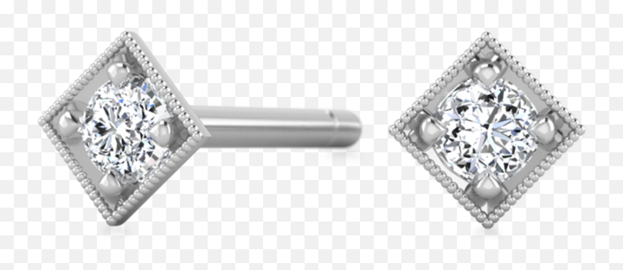 Tiny Square Diamond Earrings - Diamond Earrings Square Png Emoji,Swarovski Zirconia Earrings Emotions