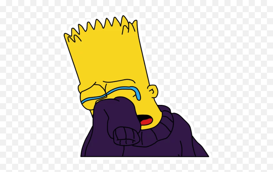 Bart Simpson Angry Face - Sticker Mania Emoji,Crying Emoticon Sticker