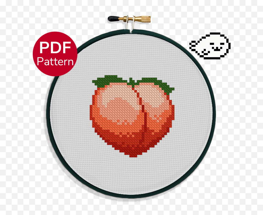 Peach Emoji - Cross Stitch Pattern,Price Flag Emoji