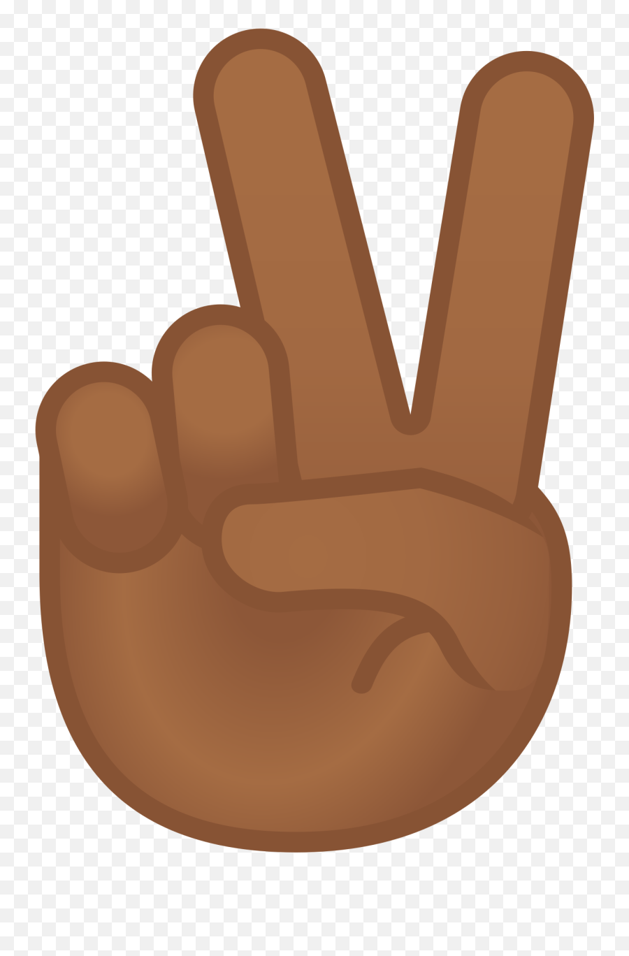 Victory Hand With Medium - Dark Skin Tone Emoji,Skin Tones Emoji Horns