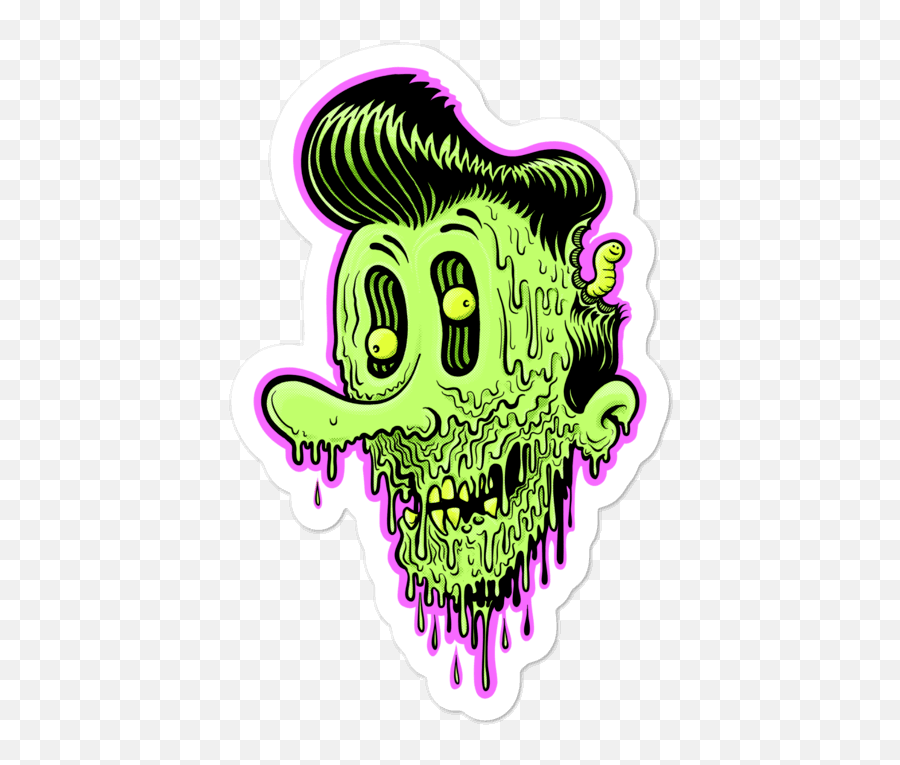 Zombicurious Sticker - Rockabilly Zombie Son Of Witz Emoji,Zombie Emoji Text