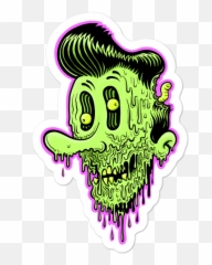 Zombicurious Sticker - Rockabilly Zombie Son Of Witz Emoji,Zombie Emoji Text