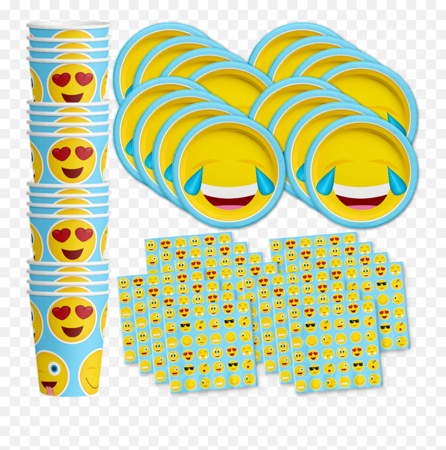 Emoji Birthday Party Tableware Kit For 16 Guests,13 Emoji