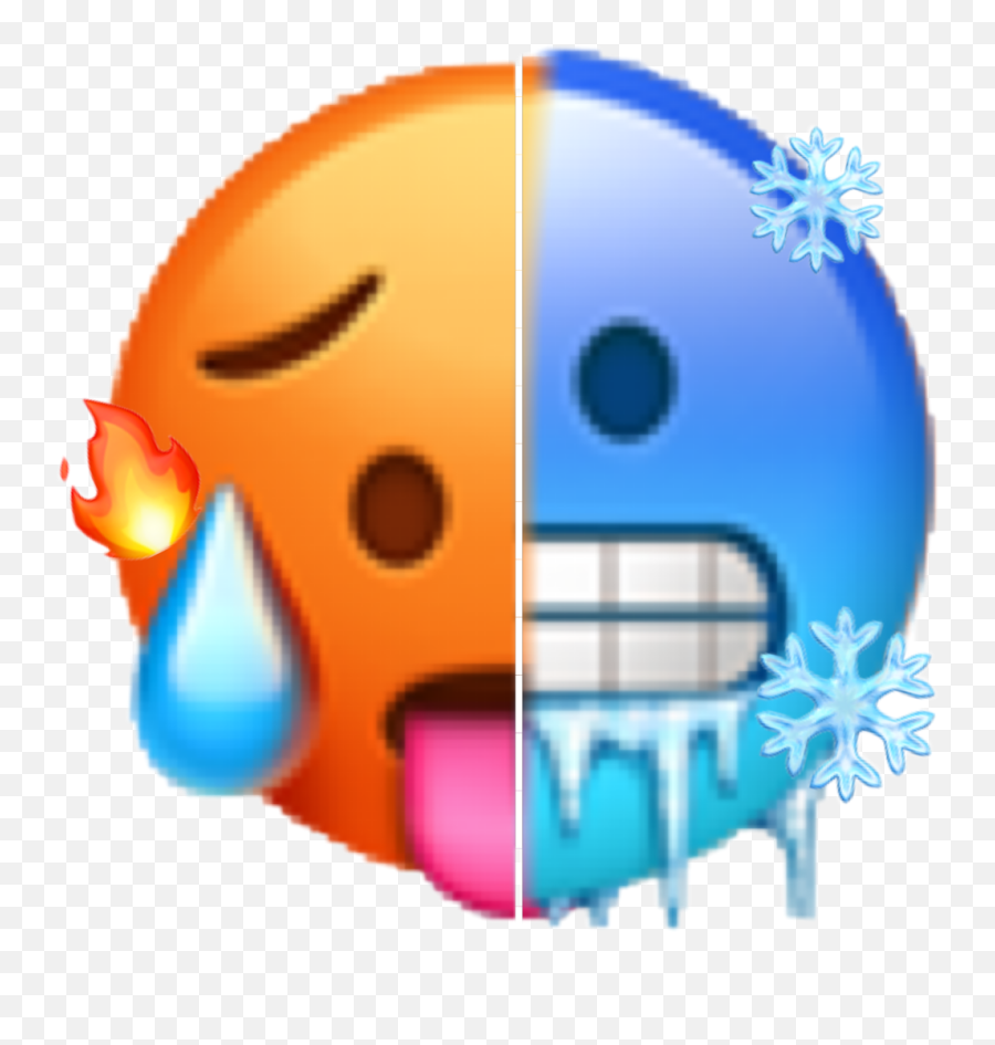 Froid Chaud Cold Hot Sticker - Emoji Chaud Et Froid Iphone,Hot Emoji Iphone