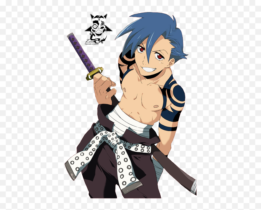 Sword Master - Gurren Lagann Kamina Tattoo Emoji,Kamina Emoji