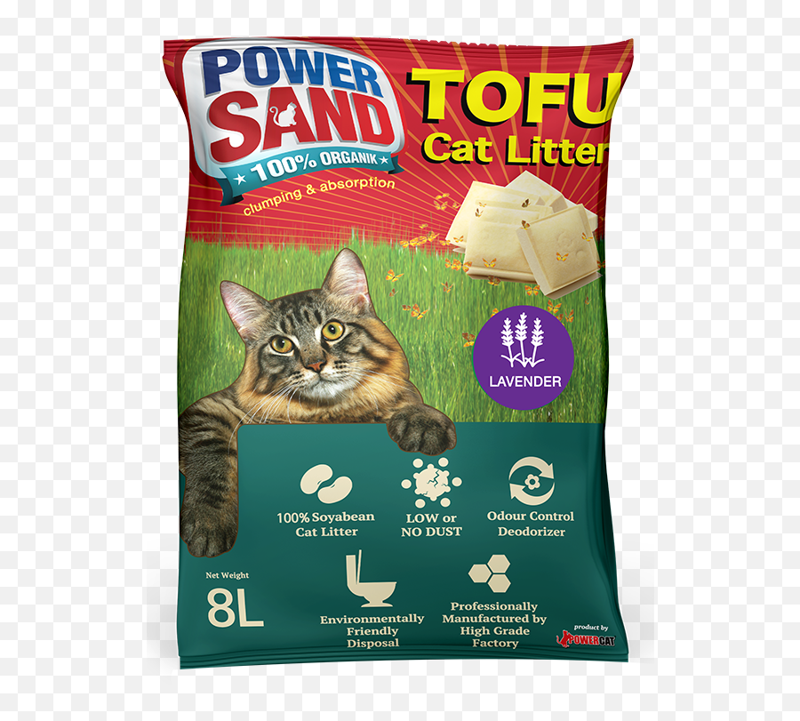 Tofu Cat Litter Lavender - Powercat By Adabi Cat Treat Emoji,Cat Using Litter Box Emoticon