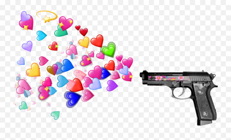 Sticker - Wholesome Gun Hearts Emoji,Heart Emoji In Gun