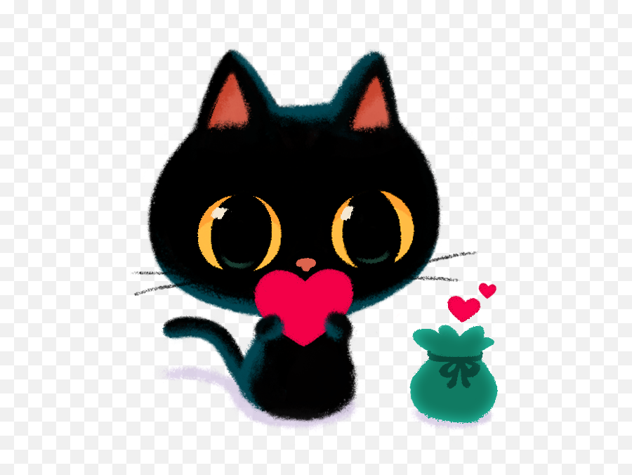 Emoji Set U0027be My Valentineu0027 On Behance - Happy Valentines Day Drawing Cat,Black Cat Emoji