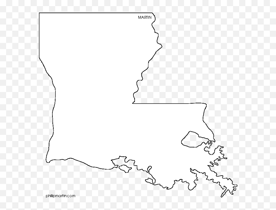 Map Black And White Clipart - Louisiana Outline Transparent White Emoji,Labeled Emoticon Black And White Image