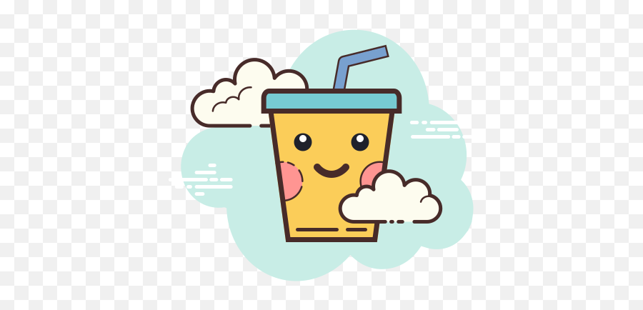 Kawaii Soda Icon In Cloud Style - Iconos De Roblox Kawaii Emoji,Emojis Drinking Milk