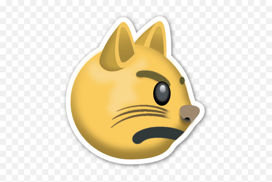 Grumpy Cat Emoji Sticker Whatsapp - Whatsapp Emoji Cat Angry,Cat Face Emoji