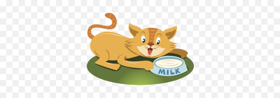Petflow - Animal Cat Drink Milk Cartoon Emoji,Cat Tails Emotions